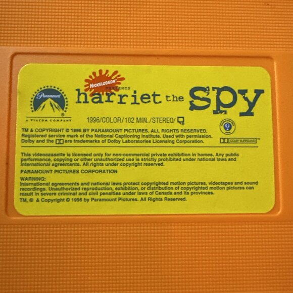 Nickelodeon Harriet The Spy Vhs - Picture 5 of 5